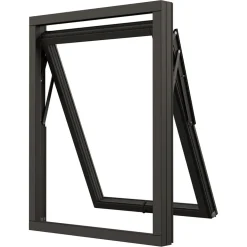 Vridfönster NorDan NTech 3-Glas Aluminium BlackLine Svart