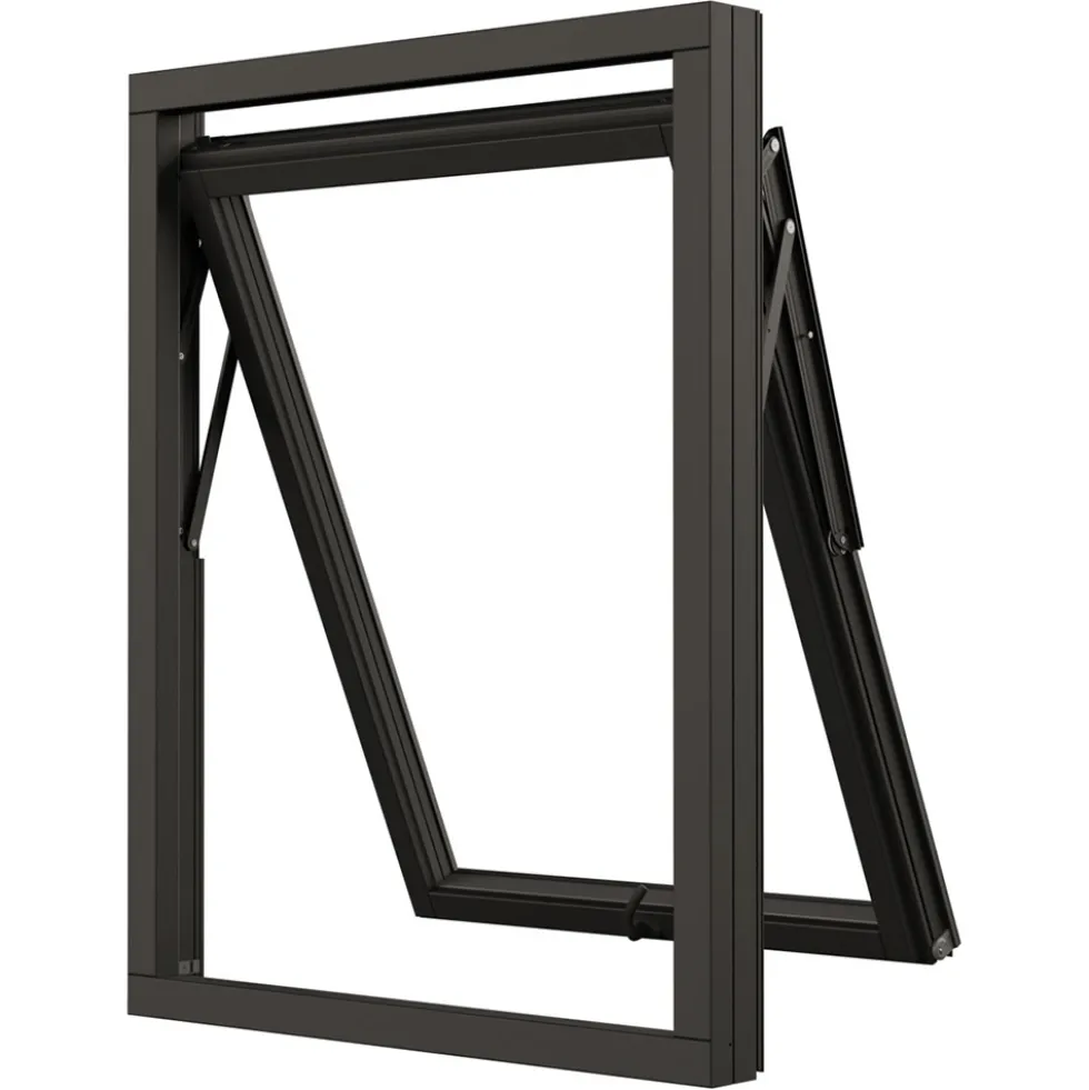 Vridfönster NorDan NTech 3-Glas Aluminium BlackLine Svart