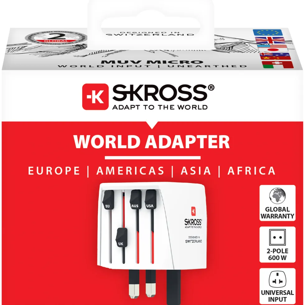 Världsreseadapter SKROSS MUV Micro Ojordad