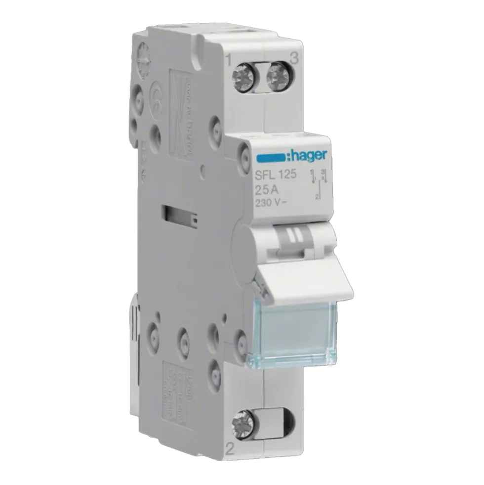 Växlingsomkopplare Hager I-II 1 Modul 25 A 230 V