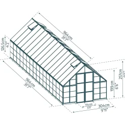 Växthus Canopia by Palram Balance 28,7 m² Silver