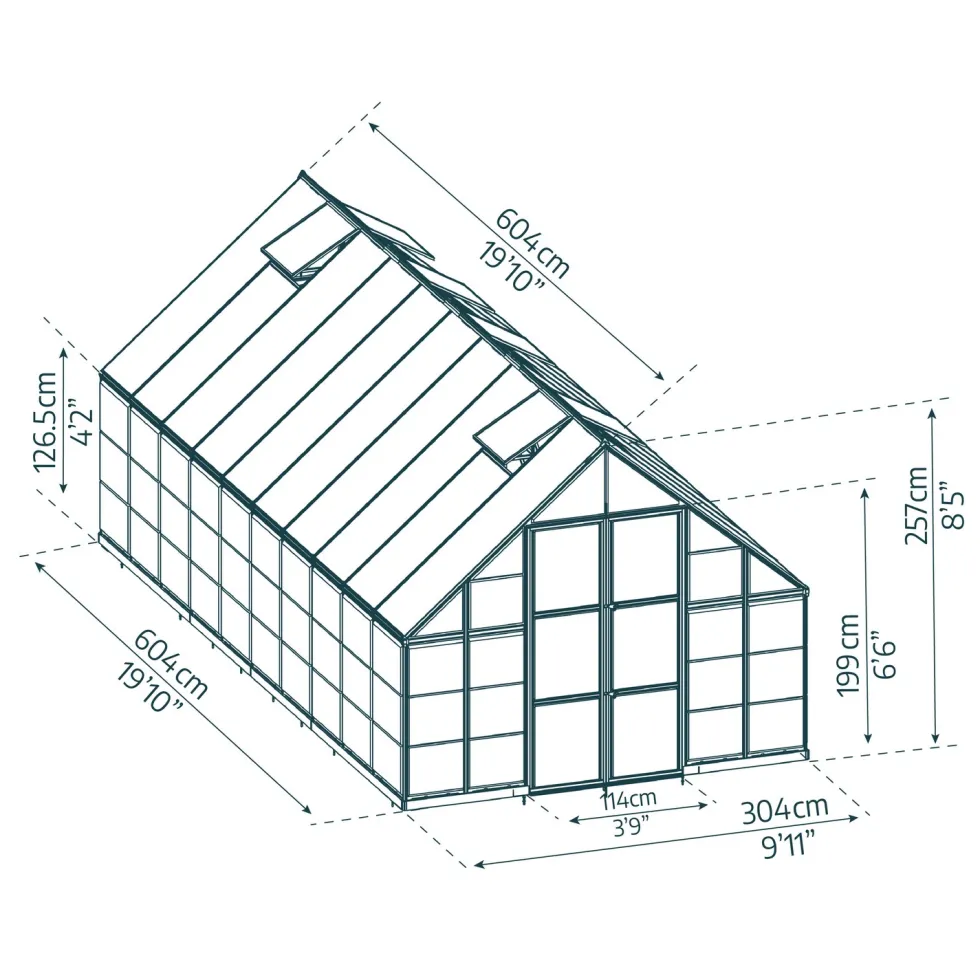Växthus Canopia by Palram Balance 17,9 m² Silver