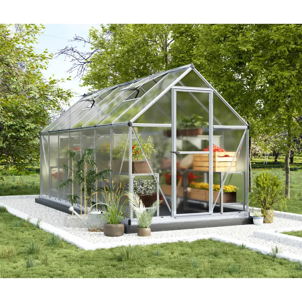 Växthus Canopia by Palram Mythos Aluminiumram med UV-Skyddad Polykarbonat & Ventilationsfönster, 7,9 m²