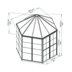 Växthus Canopia by Palram Oasis Hexagonal Aluminiumstomme med UV-Skyddade Polykarbonatpaneler, 6.1 m2