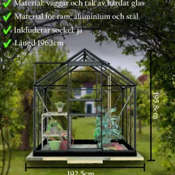 Växthus Glas Lykke Svart