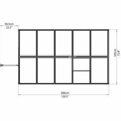 Växthus gop Multi Line Mythos Aluminiumram med UV-Skyddat Polykarbonatglas, 5.7 m²