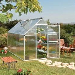 Växthus gop Multi Line Mythos Aluminiumram med UV-Skyddat Polykarbonatglas, 5.7 m²