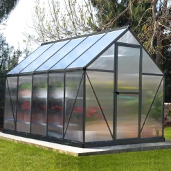 Växthus gop Mythos, Svart Aluminiumstomme med UV-Skyddade Polykarbonatskivor, 5,7 m²
