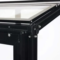 Växthus Metalcraft Svart Rektangulär Odlingsvitrin mot Vägg med Säkerhetsglas, 91x51x157 cm