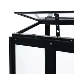 Växthus Metalcraft Svart Rektangulär Odlingsvitrin mot Vägg med Säkerhetsglas, 91x51x157 cm
