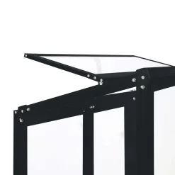 Växthus Metalcraft Svart Rektangulär Odlingsvitrin mot Vägg med Säkerhetsglas, 91x51x157 cm