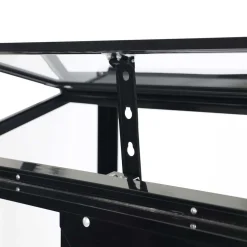 Växthus Metalcraft Svart Rektangulär Odlingsvitrin mot Vägg med Säkerhetsglas, 91x51x157 cm