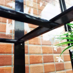 Växthus Metalcraft Svart Rektangulär Odlingsvitrin mot Vägg med Säkerhetsglas, 91x51x157 cm