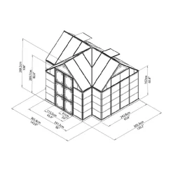 Växthus/Orangeri Canopia by Palram Victory Aluminiumstomme med UV-Skyddade Polykarbonatfönster, 11,04 m²