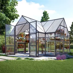 Växthus/Orangeri Canopia by Palram Victory Aluminiumstomme med UV-Skyddade Polykarbonatfönster, 11,04 m²