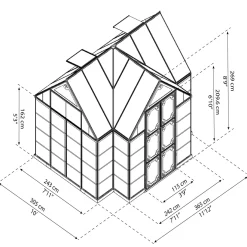 Växthus/Orangeri Canopia by Palram Victory Aluminiumstomme med UV-Skyddade Polykarbonatfönster, 11,04 m²