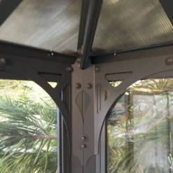 Växthus/Orangeri Canopia by Palram Ledro Aluminiumstomme med UV-Skyddat Glas, Låsbara Dörrar, Grå, 12,7 m²