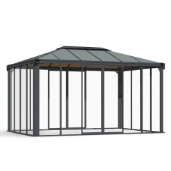 Växthus/Orangeri Canopia by Palram Ledro Aluminiumstomme med UV-Skyddat Glas, Låsbara Dörrar, Grå, 12,7 m²