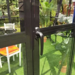 Växthus/Orangeri Metalcraft Hexagon Svart Aluminiumstomme med UV-Skyddat & Härdat Säkerhetsglas, 12,6 m²