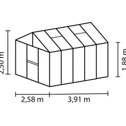 Växthus/Uterum Vitavia Zeus 10 kvmAluminium