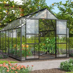 Växthus Vitavia Mars 11500 3mm Härdat Glas Svart Med Sockel