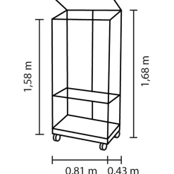 Växthus Vitavia Urban 0,35 m2 med Sockel på hjul
