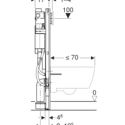 WC-Fixtur Geberit Duofix Sigma Smal 112 cm