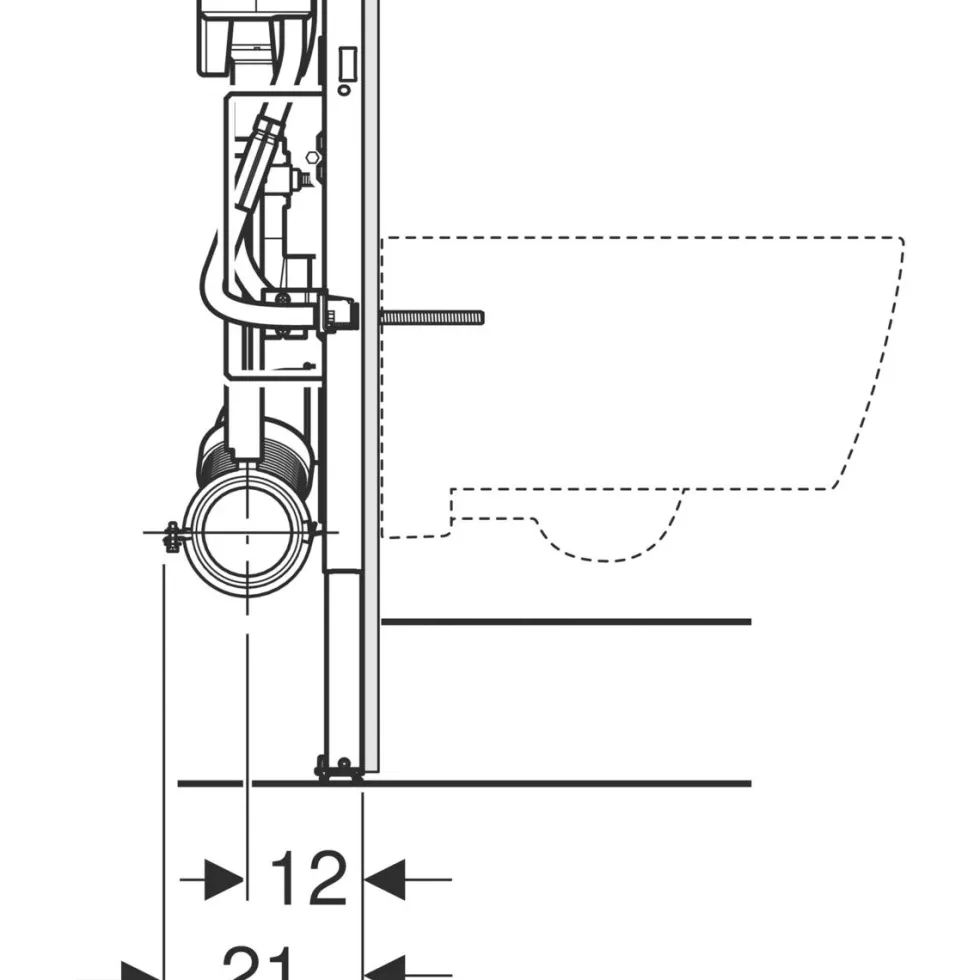 WC-Fixtur Geberit Duofix Sigma 112 cm Tillgänglighetsanpassat