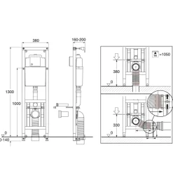 WC-fixtur Gustavsberg Triomont XS Vario Mekanisk