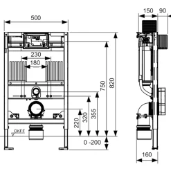 WC-Fixtur TECE Profil 82 cm