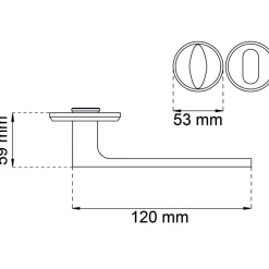 Ytterdörrhandtag Habo A2560 Matt Krom